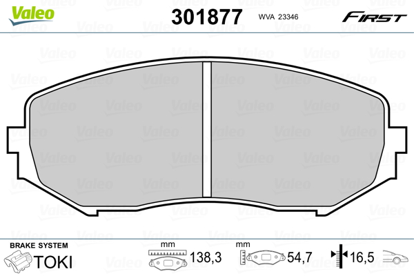 VALEO Első fékbetét 301877_VALEO