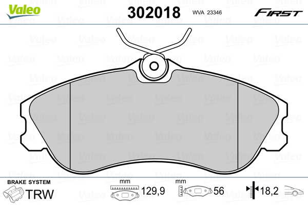 VALEO Első fékbetét 302018_VALEO