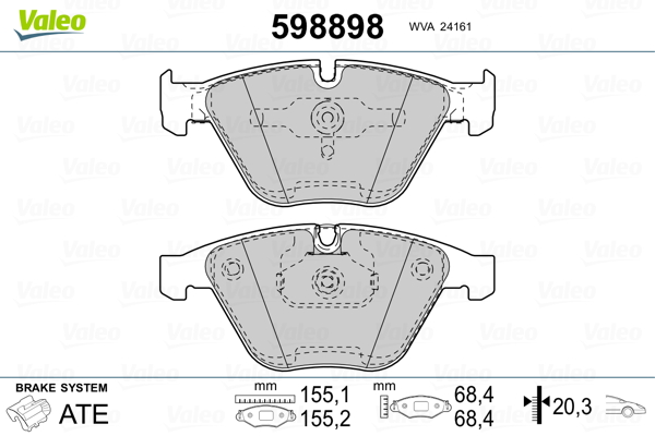 VALEO Első fékbetét 598898_VALEO