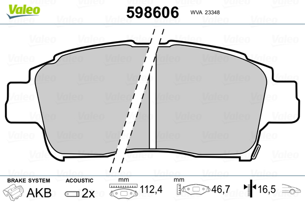 VALEO Első fékbetét 598606_VALEO