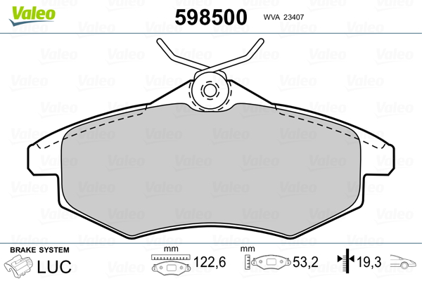 VALEO Első fékbetét 598500_VALEO