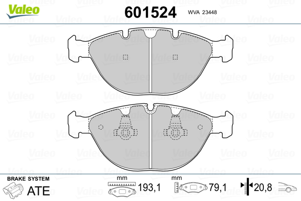 VALEO Első fékbetét 601524_VALEO