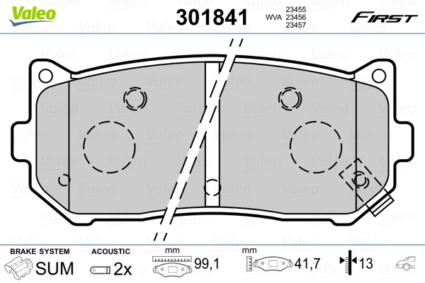 VALEO Hátsó fékbetét 301841_VALEO