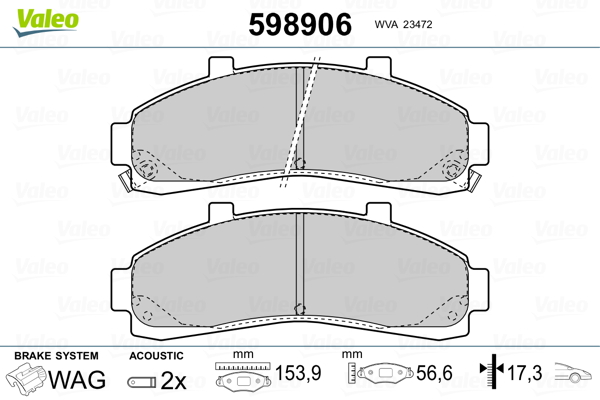 VALEO Első fékbetét 598906_VALEO