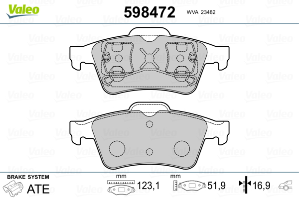 VALEO Hátsó fékbetét 598472_VALEO