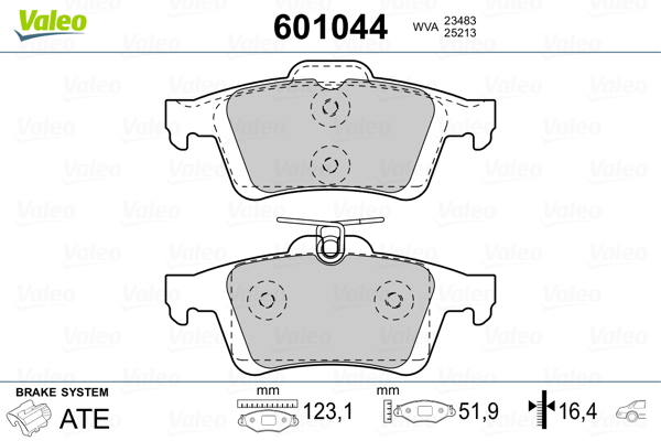 VALEO Hátsó fékbetét 601044_VALEO