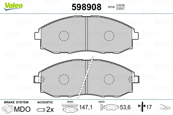 VALEO Első fékbetét 598908_VALEO