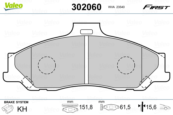 VALEO Első fékbetét 302060_VALEO