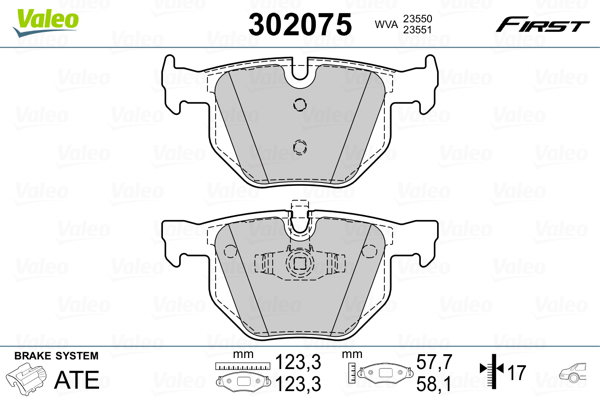 VALEO Hátsó fékbetét 302075_VALEO