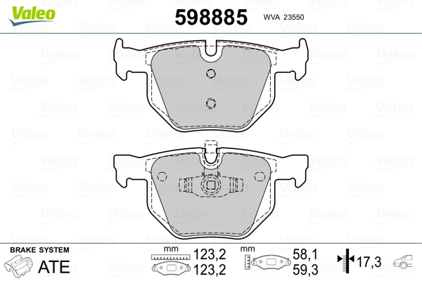 VALEO Hátsó fékbetét 598885_VALEO