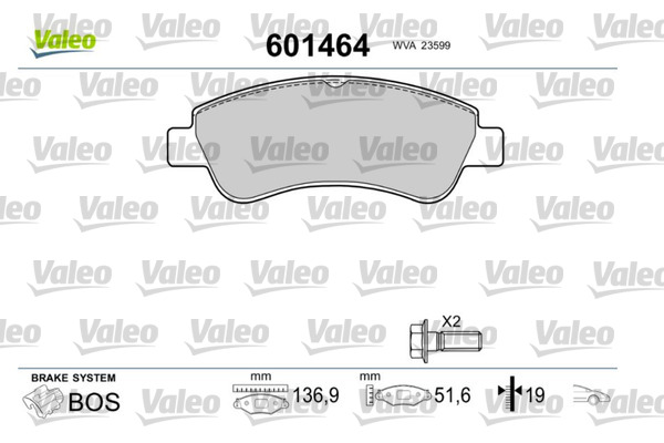 VALEO Első fékbetét 601464_VALEO