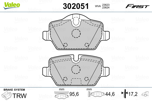 VALEO 302051_VALEO Hátsó fékbetét