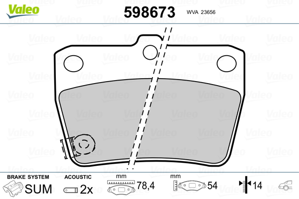 VALEO Hátsó fékbetét 598673_VALEO