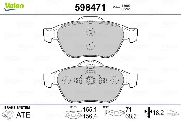 VALEO Első fékbetét 598471_VALEO