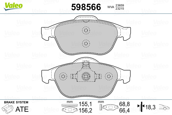 VALEO Első fékbetét 598566_VALEO