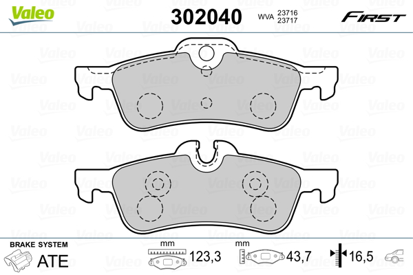 VALEO Hátsó fékbetét 302040_VALEO