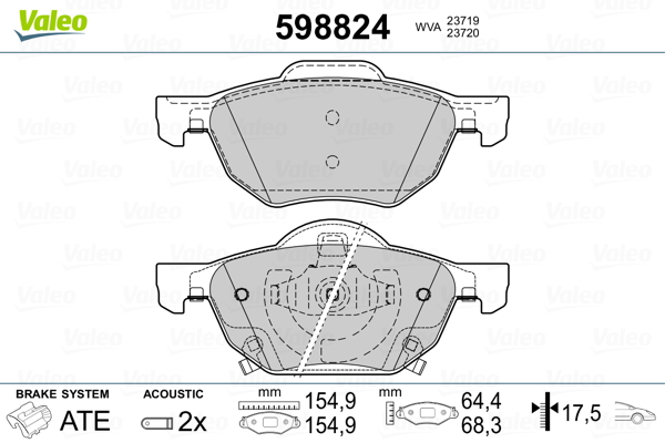 VALEO Első fékbetét 598824_VALEO