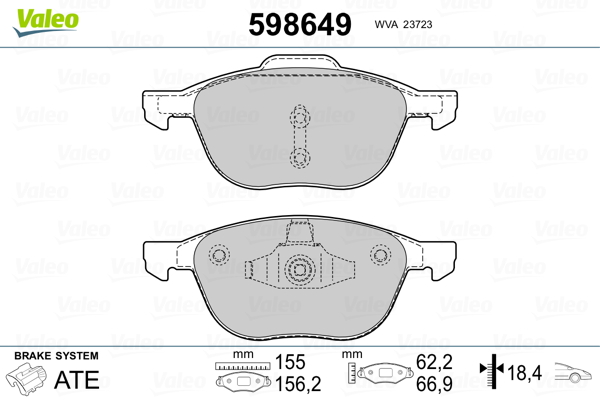 VALEO Első fékbetét 598649_VALEO