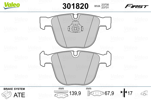 VALEO Hátsó fékbetét 301820_VALEO