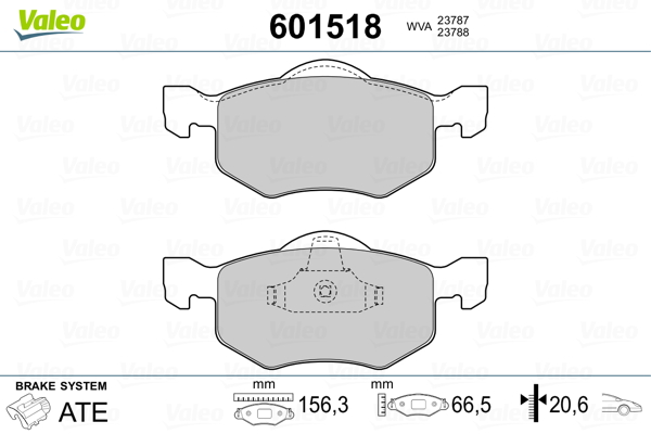 VALEO Első fékbetét 601518_VALEO