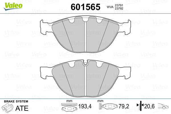 VALEO Első fékbetét 601565_VALEO