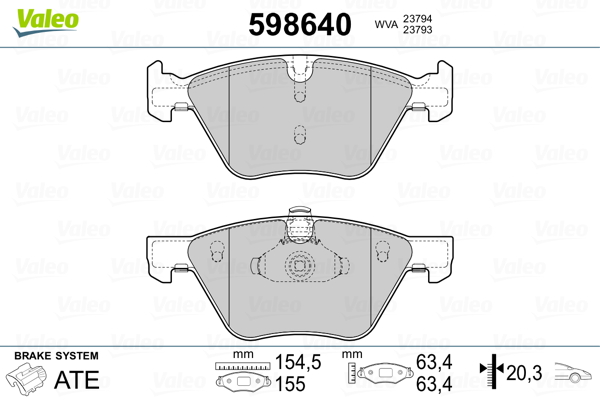 VALEO Első fékbetét 598640_VALEO