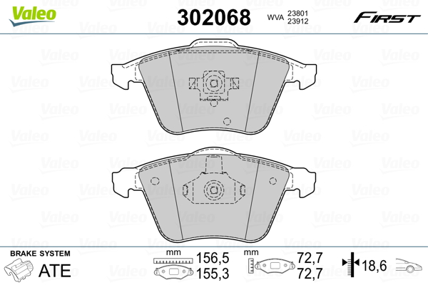 VALEO Első fékbetét 302068_VALEO