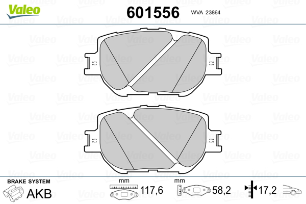 VALEO Első fékbetét 601556_VALEO