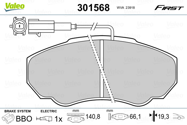 VALEO FIRST Első fékbetét 301568_VALEO