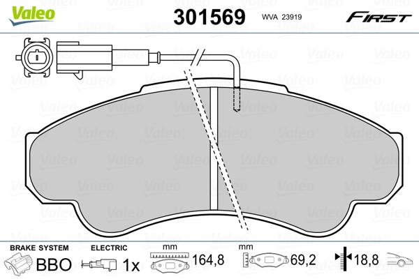 VALEO FIRST Első fékbetét 301569_VALEO