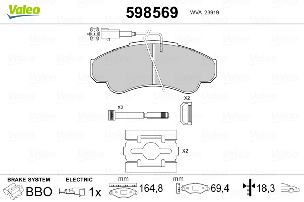 VALEO Első fékbetét 598569_VALEO