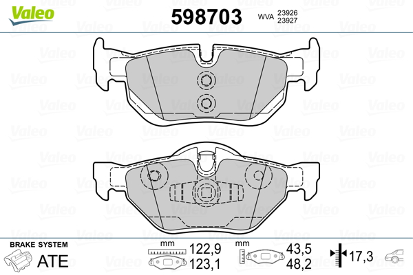 VALEO Hátsó fékbetét 598703_VALEO