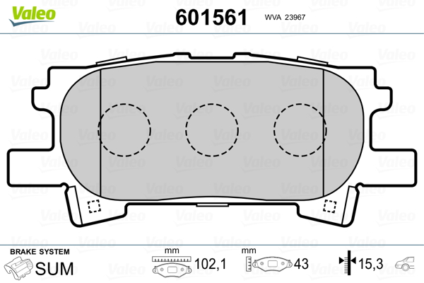 VALEO Hátsó fékbetét 601561_VALEO