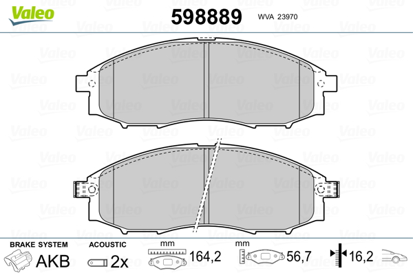 VALEO Első fékbetét 598889_VALEO