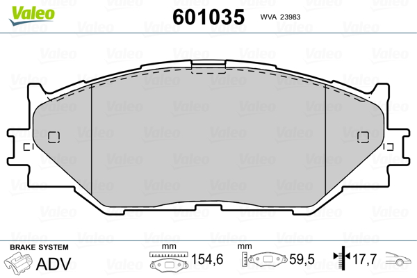 VALEO Első fékbetét 601035_VALEO