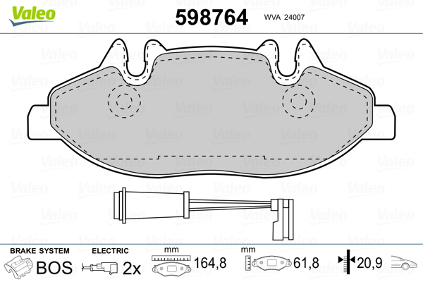 VALEO Első fékbetét 598764_VALEO