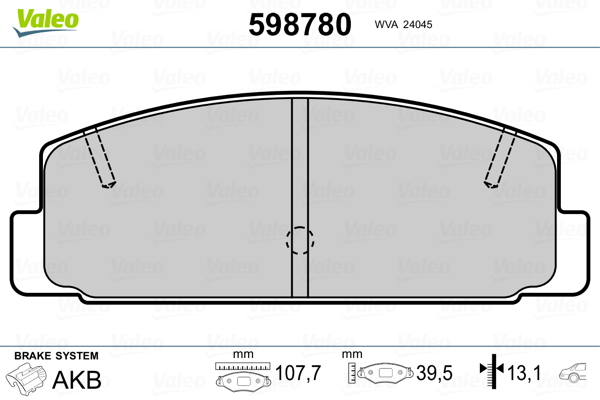 VALEO Hátsó fékbetét 598780_VALEO