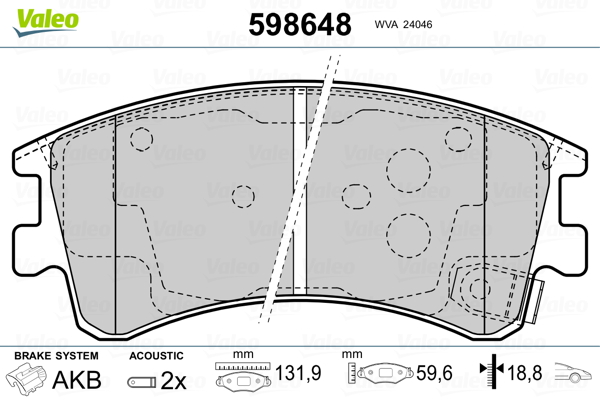 VALEO Első fékbetét 598648_VALEO