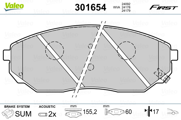 VALEO Első fékbetét 301654_VALEO