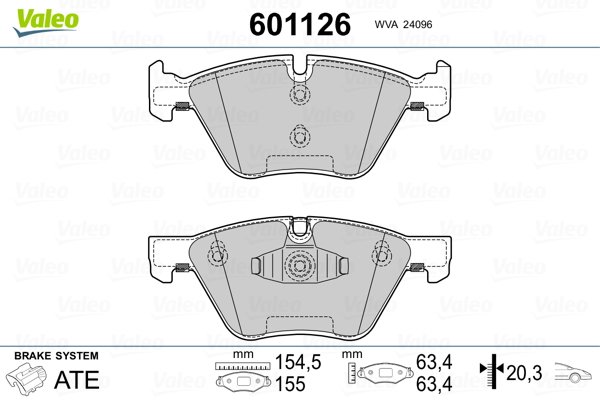 VALEO Első fékbetét 601126_VALEO