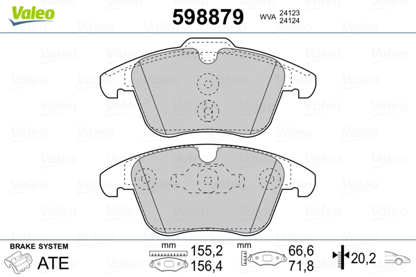 VALEO Első fékbetét 598879_VALEO