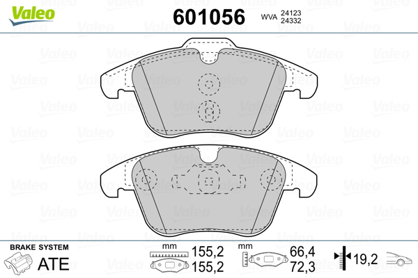 VALEO Első fékbetét 601056_VALEO