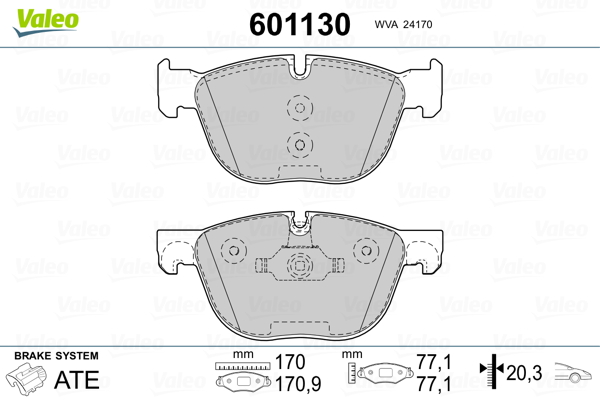 VALEO Első fékbetét 601130_VALEO