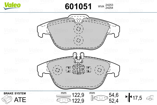 VALEO Hátsó fékbetét 601051_VALEO