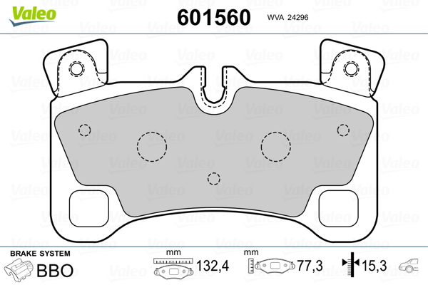 VALEO Hátsó fékbetét 601560_VALEO