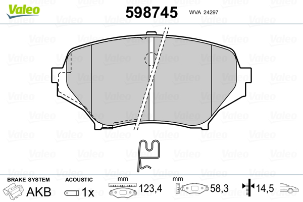 VALEO Első fékbetét 598745_VALEO