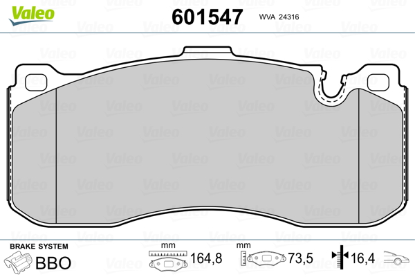 VALEO Első fékbetét 601547_VALEO