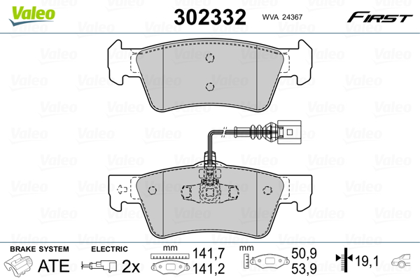 VALEO Hátsó fékbetét 302332_VALEO