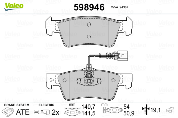 VALEO Hátsó fékbetét 598946_VALEO