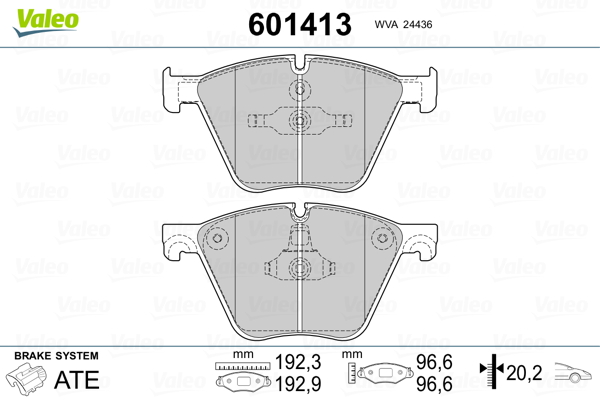 VALEO Fékbetét, mind 601413_VALEO